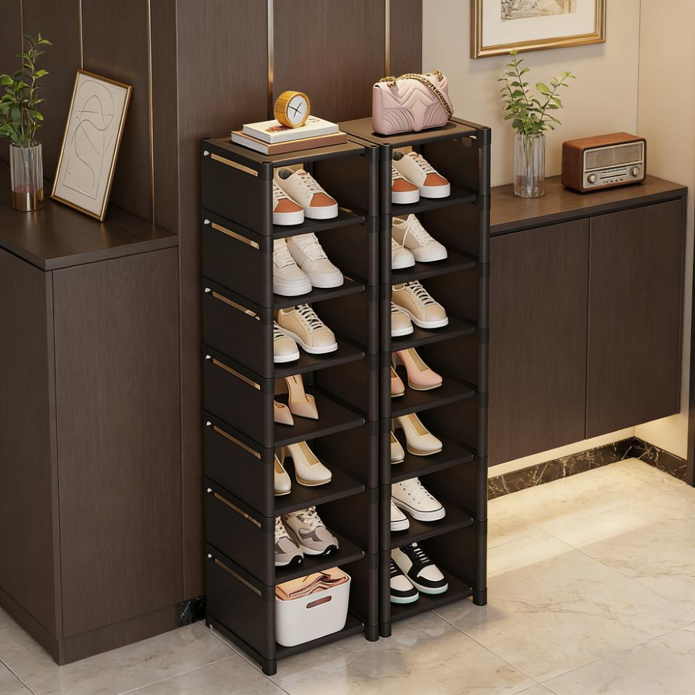 Narrow Adjustable Shoe Rack with Multi-Tier Storage (Space-Saving)