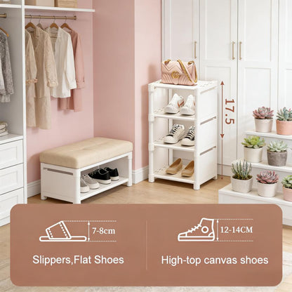 Narrow Adjustable Shoe Rack with Multi-Tier Storage (Space-Saving)