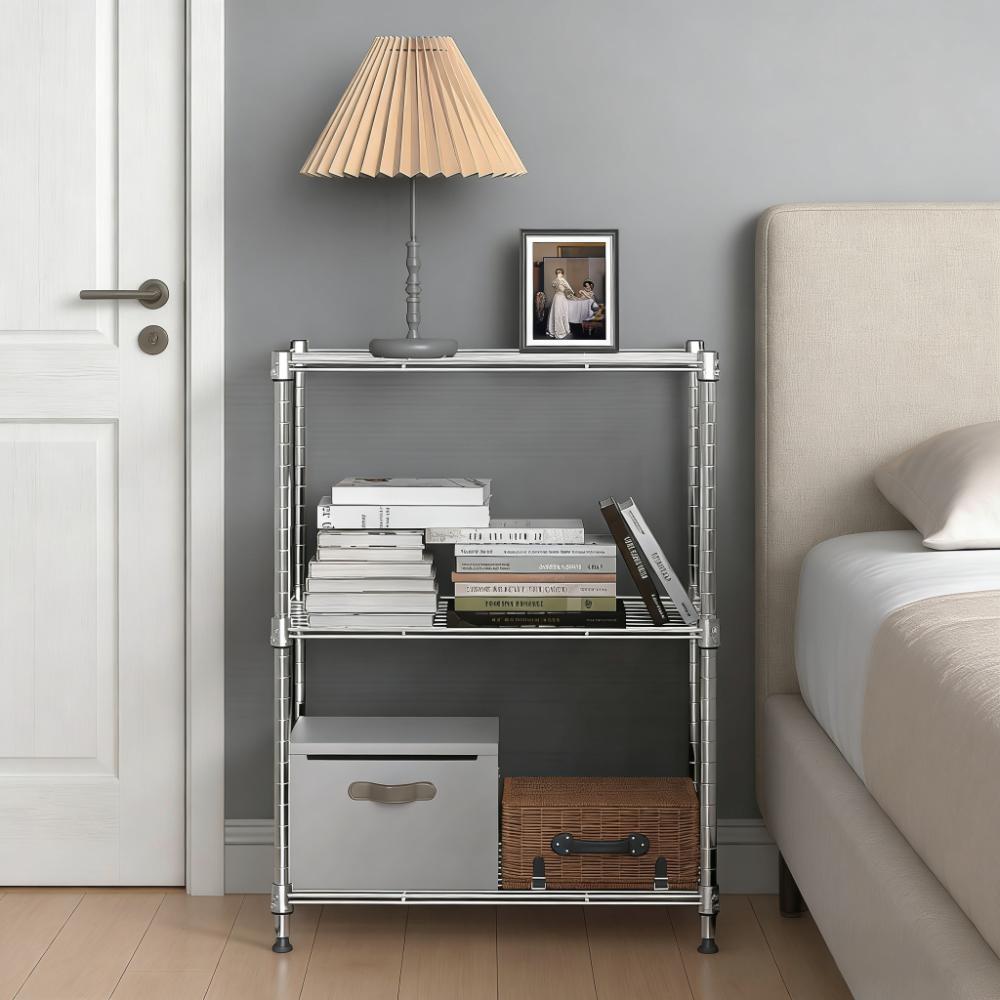 3-Tier Adjustable Stainless Steel Wire Storage Shelf