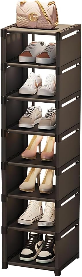 Narrow Adjustable Shoe Rack with Multi-Tier Storage (Space-Saving)