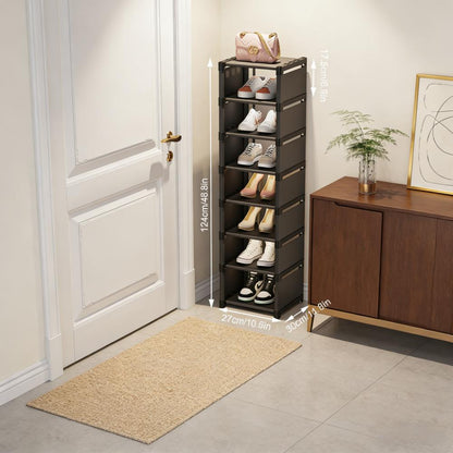 Narrow Adjustable Shoe Rack with Multi-Tier Storage (Space-Saving)