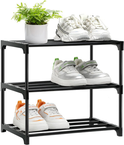 3-Tier Heavy-Duty Stackable Metal Shoe Rack (Sturdy & Space-Saving)