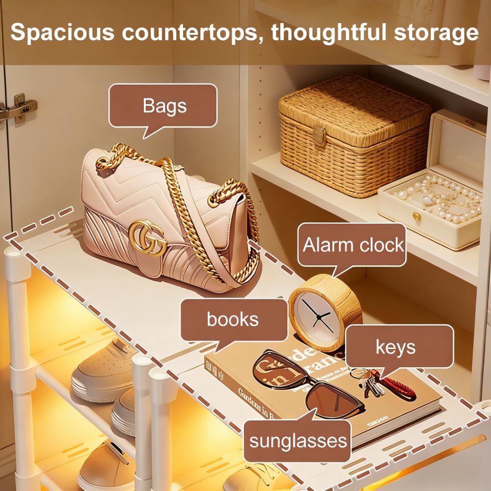 Narrow Adjustable Shoe Rack with Multi-Tier Storage (Space-Saving)