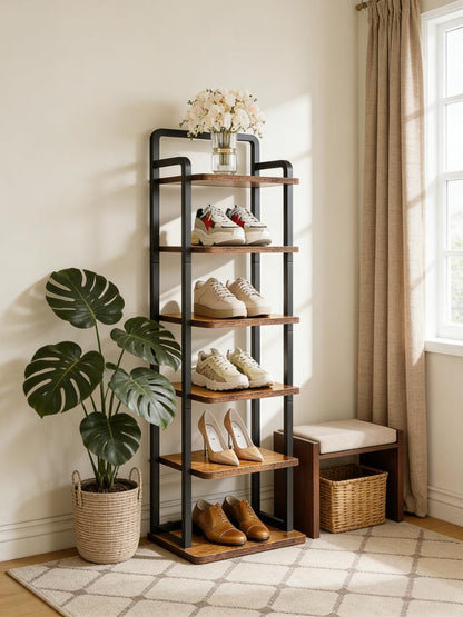 6-Tier Removable Shelf for Shoes & Decor (Narrow Space Friendly)